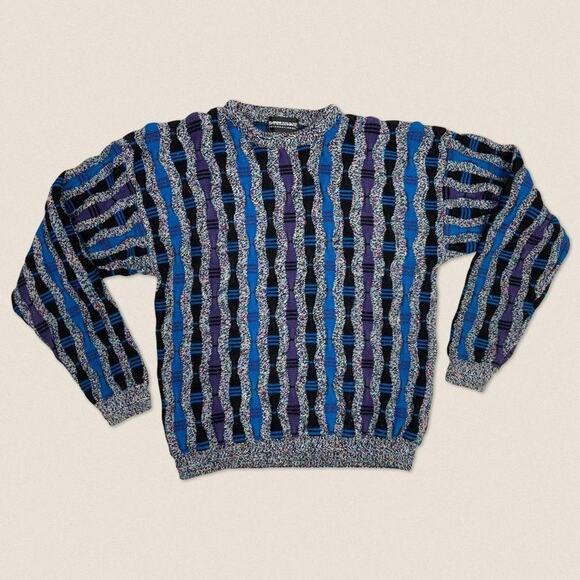 Vintage 90s Grandpa Sweater Coogi Style Empressions International | Size Medium - Picture 1 of 4